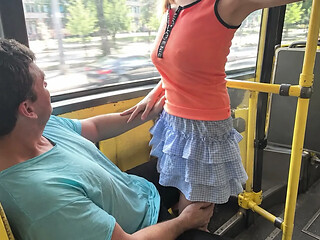 Petite teen gets banged on a public bus