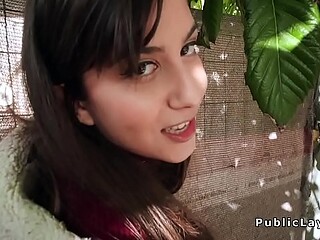 Romanian babe gets huge cock in the ass in public