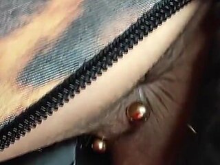 Leopard Catsuit, Latex Corset DP, Squirt