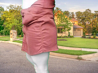 Sissy Slut Mini Leather Jacket and Mini Leather Skirt Crossdresser