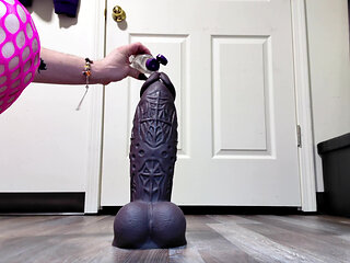 Slutty Mommys Wildolo Dildo Destruction : Pink Fishnets, Greedy Milf Hole Stretched Wide Multi Angle(Short Version)