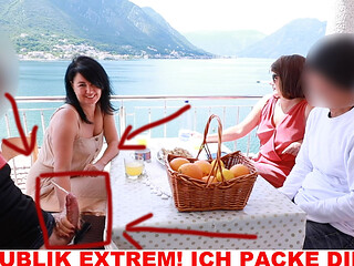 Outdoor extreme! I unpack the cocks in the middle of the restaurant!