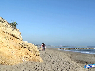 Stepfather's raw desire on a sunny shore