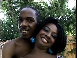 Mutant black cock fucks petite ebony