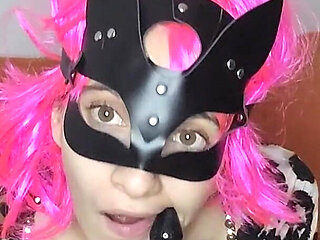 I'm Exploring My Big Natural Tits and Pussy Mask, All Alone