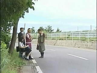 Japanese wife cheats on husband in public bus story