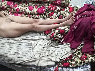Cheating with my half-brother's wife while he showered  hairy brunette fun