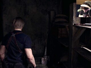 Brunette gamer in Resident Evil 4 gets fucked hard