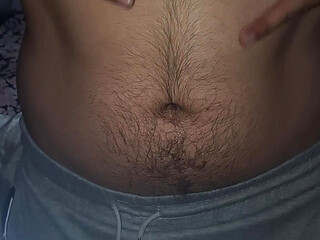 Hairy man, ready for bath