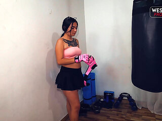 Lia Cooper Receives Intimate Boxing Class From Danny Clark.