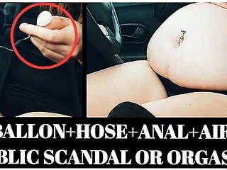 Pornstar In Belly Inflation Category Almost Pops On A Public Parking Lot As People Walk By