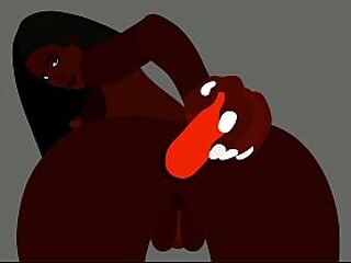 Demon girl with big boobs plays interactive adult game