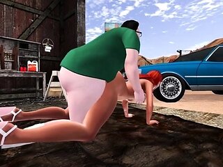 Redhead MILF gets fucked and cum sprayed in the desert