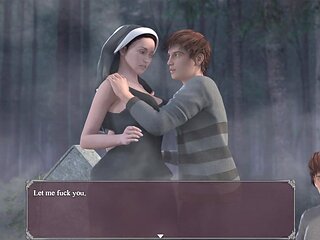 Busty animated blonde in a lust-filled porn game adventure
