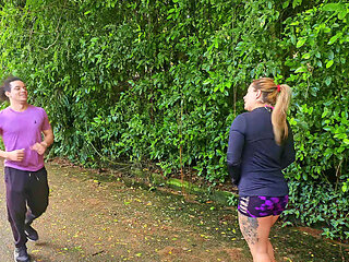 I do extra cardio with my running neighbor