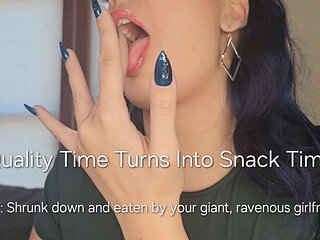 Quality Time Turns to Snack Time: POV Shrunken Down and Eaten by Your Giant, Ravenous Girlfriend