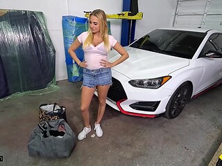 Alexis Rae Fucks The Mechanic To Solve Her Car Problem