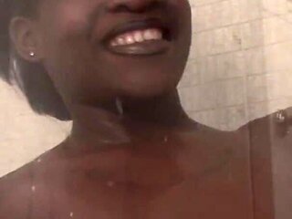 Playing with her man in the bathroom