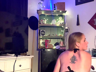 April Sparx using Lovense trying not to cause a fuss