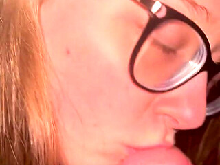 Amateur Wife Gives Sensual Blowjob with Titjob Cum