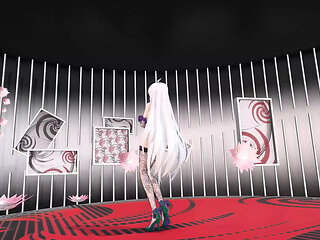 Yowane Haku Undress Dance Sexy Lingerie Hentai Stickysticky Song Mmd 3D Purple Clothes Color Edit Smixix