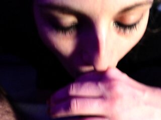 Mature brunette amateur giving a great POV blowjob