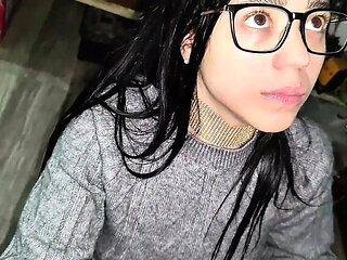 Step Cousin Surprise in the Commercial Center Bathroom - Real Amateur Teen Slut