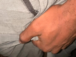 Pissing Outdoor From a Cabin Desperate Male
