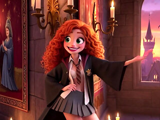 POV One Full Week With Stunning Slim Curly Fiery Ginger Girl At Magical University In Vibrant 3D Cartoon Style