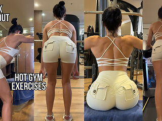 Tight Shorts Gym Workout with Back and Booty Focus