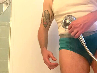 In the shower cum