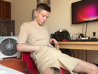 Manager Won't Be Happy. Remote Employee Evgeny Is Jerking off Again!