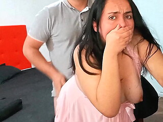 The stepmother was in the closet, looking for clothes, when her stepson fucked her hard.