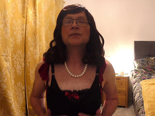 All dressed up for Daddy at bedtime