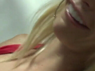 Tattooed blonde loves to fuck and suck big dick