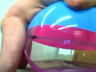 Daddy Plays with Inflatable Beach Ball Sex Toy