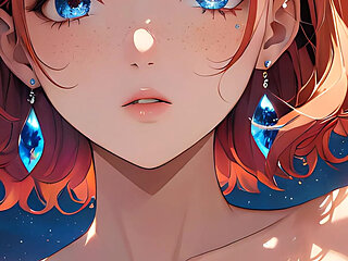 Voidgazer: a Beautiful Young Woman with Shimmering Cosmic Freckles