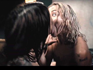 Petite Emma and Megan engage in steamy parasitic lesbian orgy