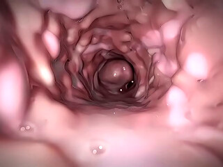 Placed cam into girls pussy and cum incide