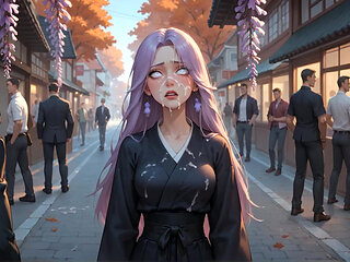 Purple Hair Sensation: Tokyo Alley Cum Drip