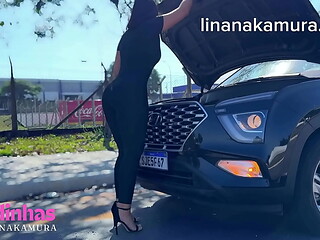 Asi&aacute_tica gostosa e flagrada fazendo sexo na Rua - Big Ass Latina - Lina Nakamura - John coffee