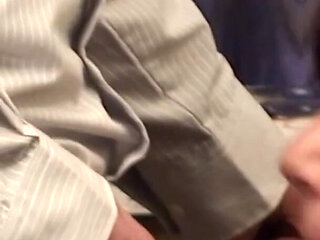 Redhead chick rides an older guy's cock