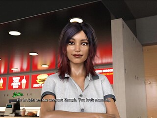Petite brunette gets a surprise butt fucking in homemade lewd visual novel