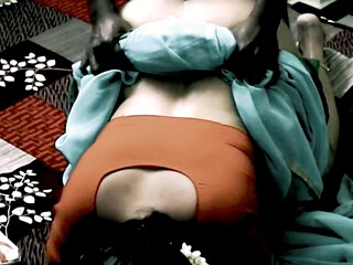 Desi Stepsister in Law in Saree Blouse After Fucked Hard in Missionary Pussy Creampied in Doggy Style