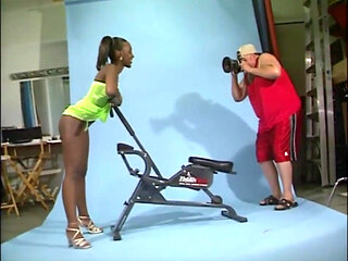 Sexy black babe on the cock...cum on tits