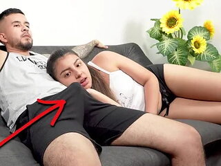 My Stepsister Helped Me Cum after She Discovered My Boner!