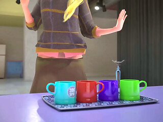 3DGSPOT - Big Titties Futanari Fucks Her Pussy With A Tiny Futanari! 3D CARTOON PORN!