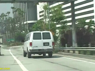 Busty teen picked up for her first bang-van gangbang