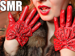 Sexy ASMR with red gloves