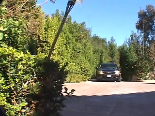 Skinny babe sucks a huge cock while riding another in hot threesome